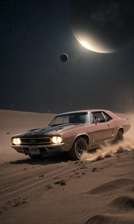 12299-979325803-Motion blurred cinematic footage of wild old battle damaged muscle car speeding across the moon surface, smoke, dust, starlight,.png